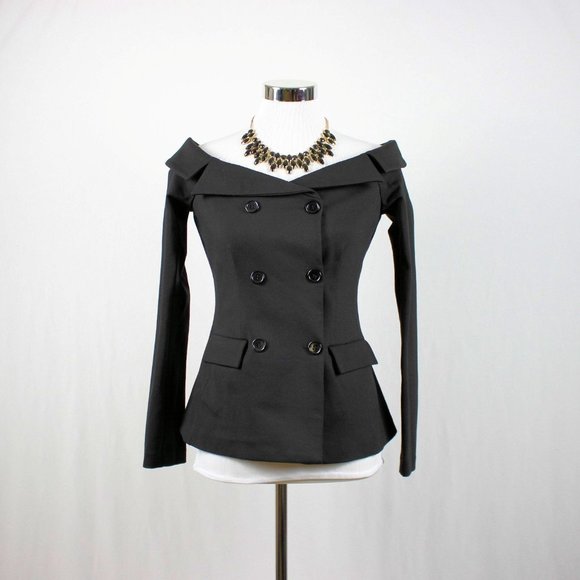 L'Agence Stephan Off Shoulder Blazer Top Small - Picture 3 of 12